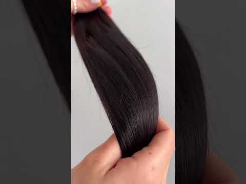 Волосся для гарячого нарощування на капсулах, 55 см, пряме, 200 пасм, чорно-коричневе (1B) video