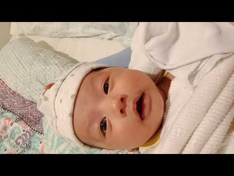My 6week old baby making cute cooing noises