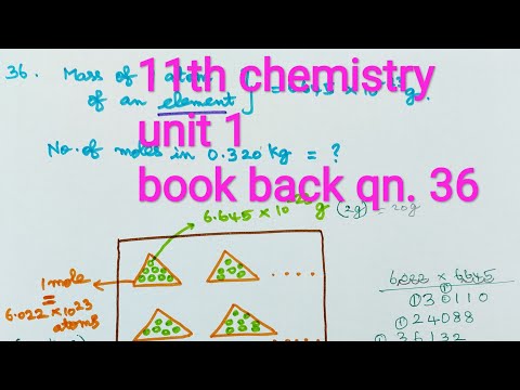 11th CHEMISTRY UNIT 1 Short answer part 11 Qn.36 6.645 x 10-23 g Mass  How many moles  tamil