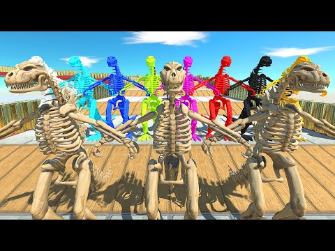 Colored Godzilla Skeleton Death Climb - Animal Revolt Battle Simulator