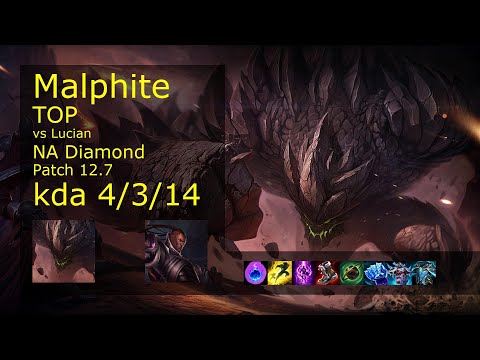 Malphite vs Lucian Top - NA 4/3/14 Patch 12.7 Gameplay