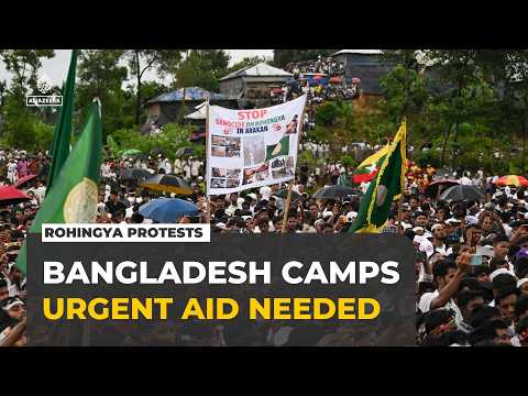 Rohingya refugees rally in Bangladesh camp, demand more international aid