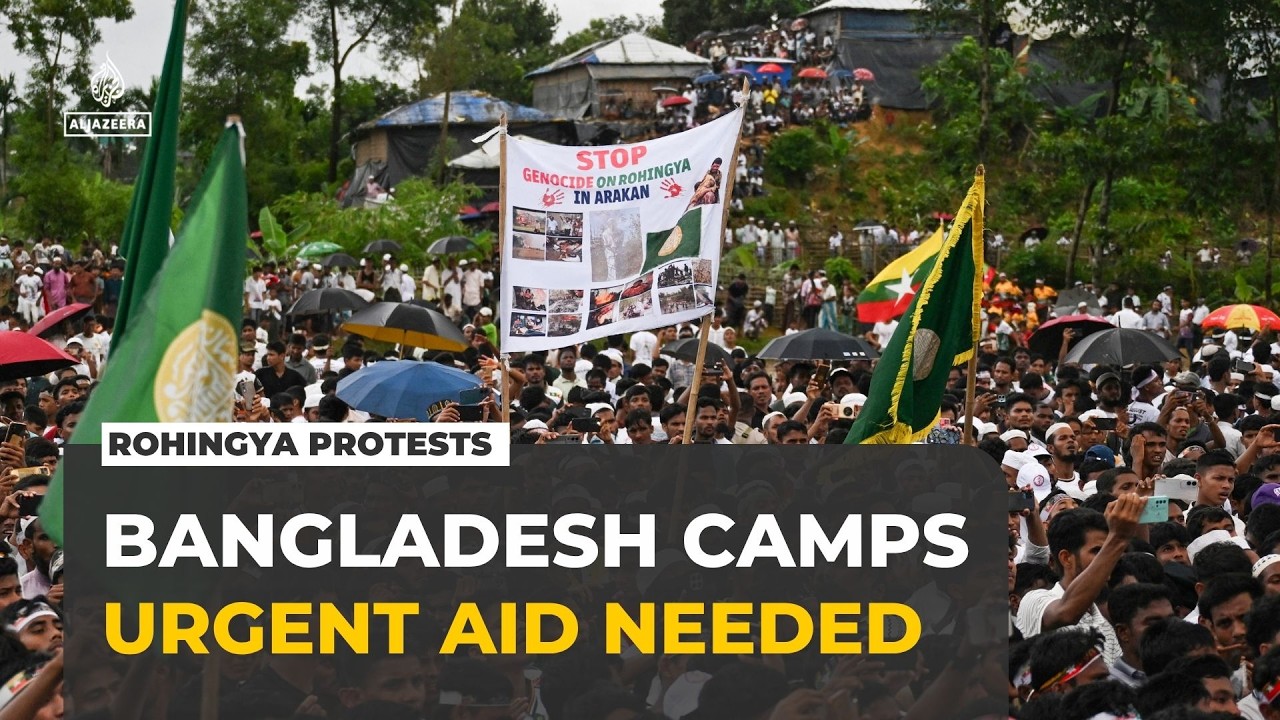Rohingya refugees rally in Bangladesh camp, demand more international aid