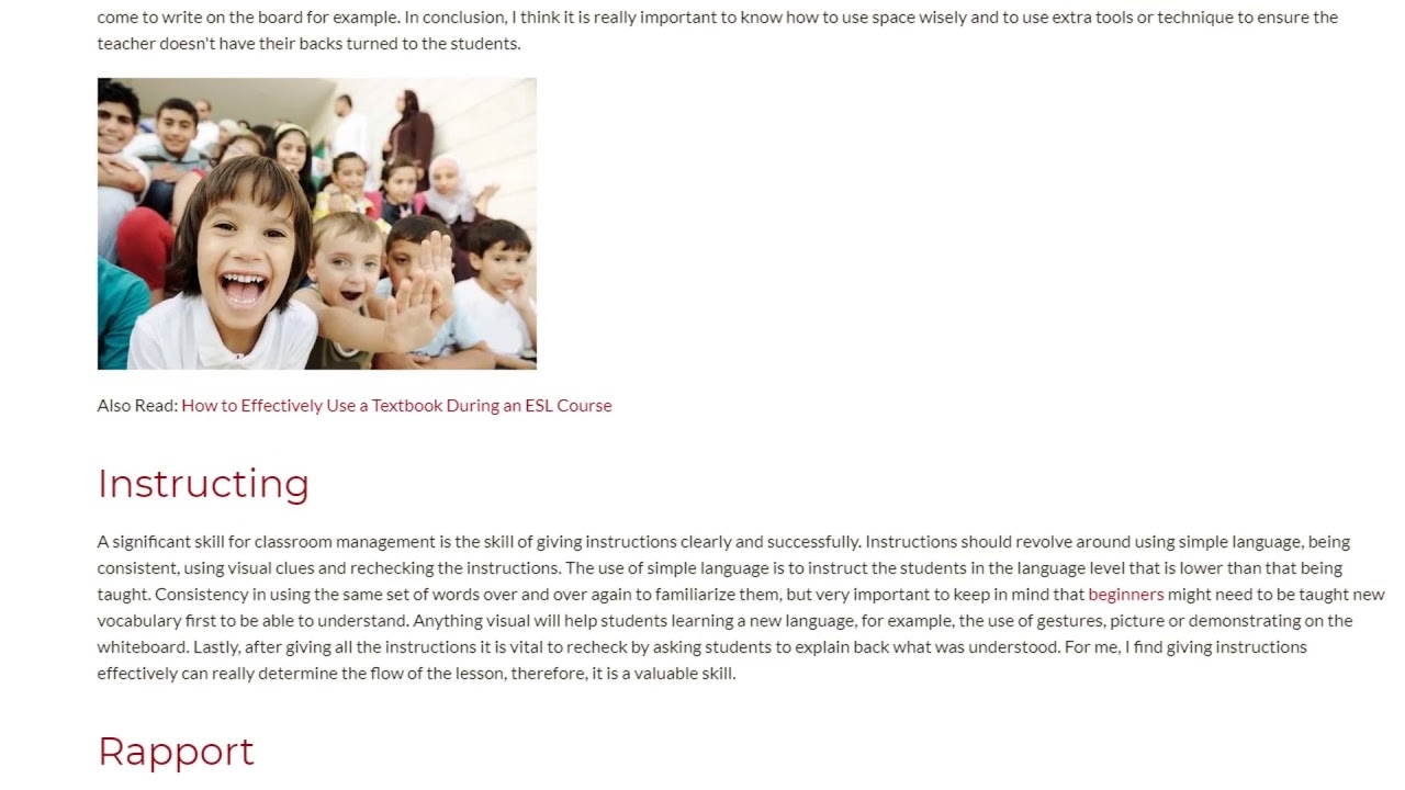 The Importance of Classroom Management | ITTT TEFL BLOG