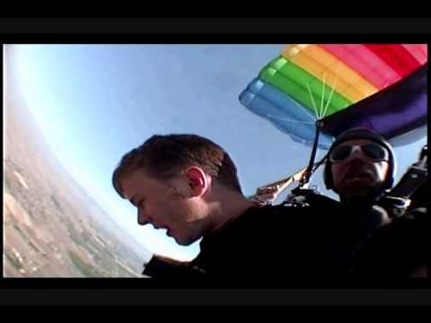 Kid pukes while skydiving!
