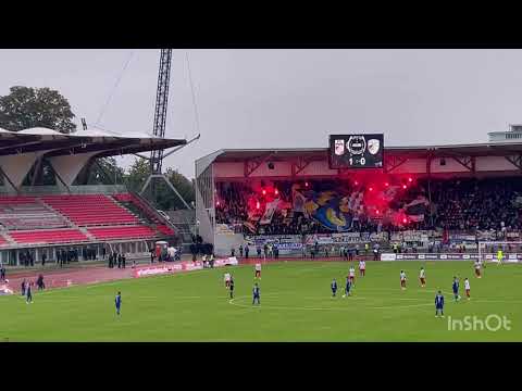 Thüringenderby 18.09.2022, Erfurt vs Jena Choreo Pyro