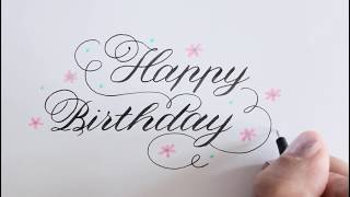 calligraphy / how to write happy birthday in fancy / improve your handwriting