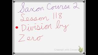 Saxon Course 2 Lesson 118