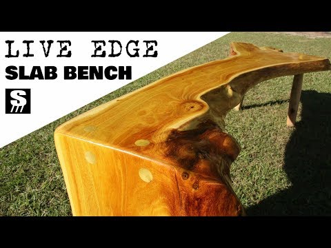 Live Edge Slab Bench - Wood Furniture