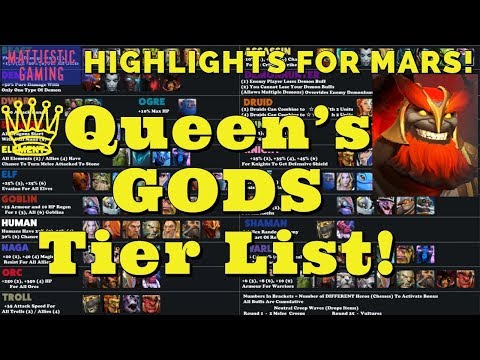 GODS Tier List UPDATED Dota Auto Chess Best Queen Tier List per Cost, Stages and Rounds Gods Guide Video