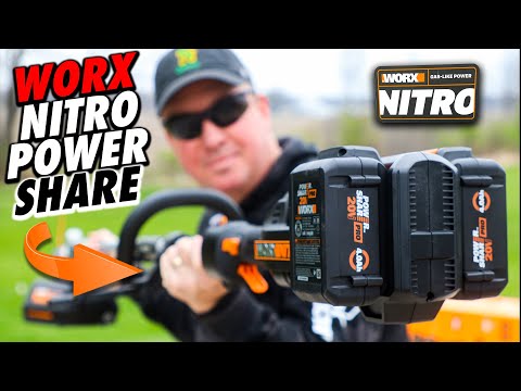 WORX NITRO DRIVESHARE- 40V WEED TRIMMER & POWER SHARE ATTACHMENTS FOR LAWN CARE.  Model WG186
