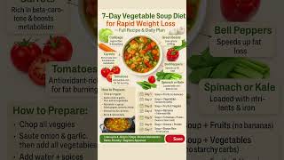 7 Day Vegetable Soup Diet for Rapid Weight Loss #shorts #shortsfeed #trending #viral #short