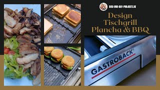 Lecker grillen mit dem Design Tischgrill Plancha & BBQ | Burger | Sandwiches | Champignons | Fleisch