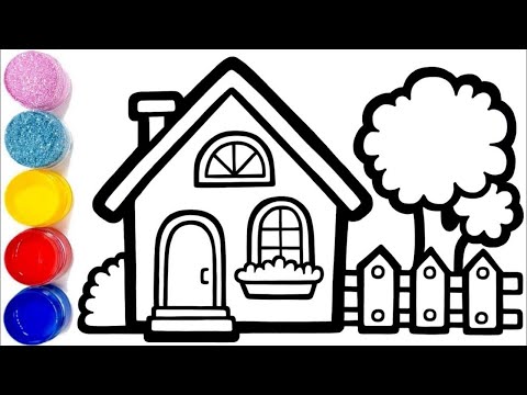How to Draw and Paint a Cozy Cottage in the Woods | Drawing, Painting, Coloring for Kids, Toddlers