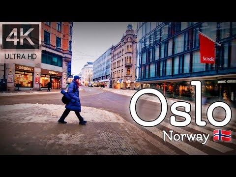 👣Walk with Me in Norway | Pilestredet to Oslo city center (Sentrum) | 4K experience | January 2024👣