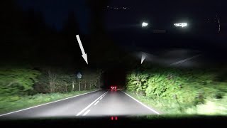 Audi Digital Matrix LED real-life test at night on