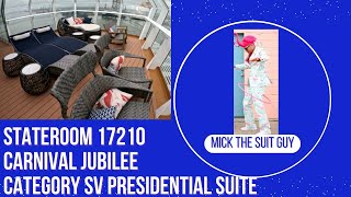 Cabin 17210 Presidential Suite Carnival Jubilee, the largest stateroom on the ship!!