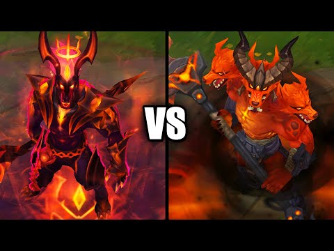 Nightbringer Nasus vs Infernal Nasus Skins Comparison (League of Legends)