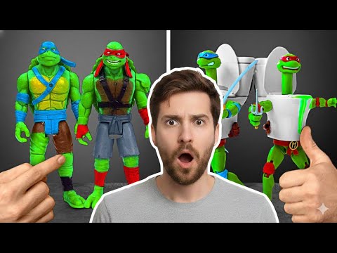 Kura-kura Ninja yang Sungguh Unik: Versi Party Wagon, Diorama Secret Sewer Lair & Skibidi! 🐢🚚🚽