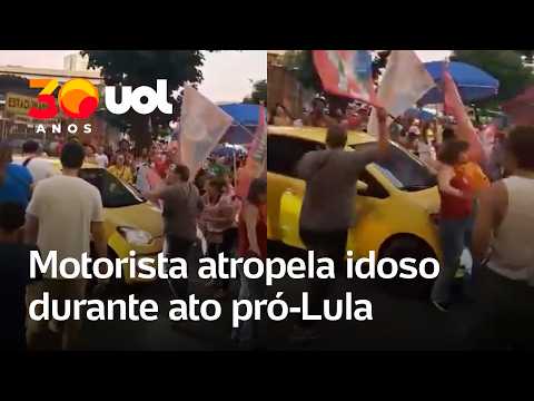 Motorista atropela idoso durante ato pró-Lula em Belo Horizonte; veja vídeo