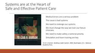 Patient Safety Webinar 5: Understanding Systems of Care Clinical Microsystems
