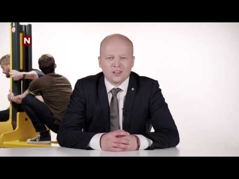 «Odda» og Henrik Thodesen med gaffeltruck vs. Trygve Vedum (SP)