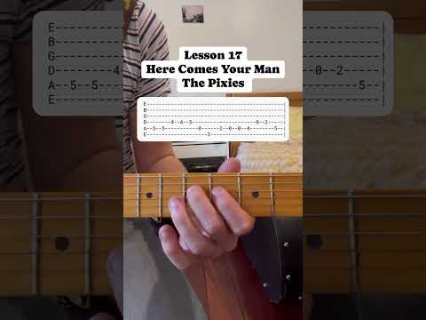 Lesson 17: Here Comes Your Man - The Pixies #guitarlesson #shorts #guitar #beginnerguitar #rock