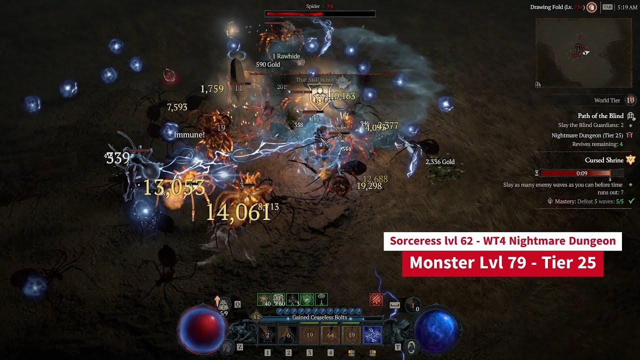 Lvl 50+ Build Sorceress Chain Lightning Season + Tier 41 ND done at lvl