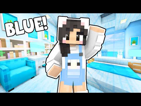 💙Minecraft But I Can Only Build With BLUE!
