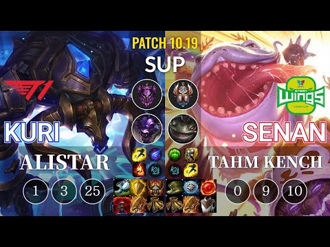 T1 Kuri Alistar vs JAG Senan Tahm Kench Sup - KR Patch 10.19