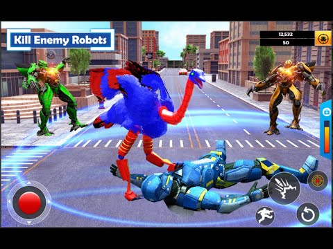 Flying Ostrich Robot Transform Bike Robot Games RoundPeople Studios Gameplay #2