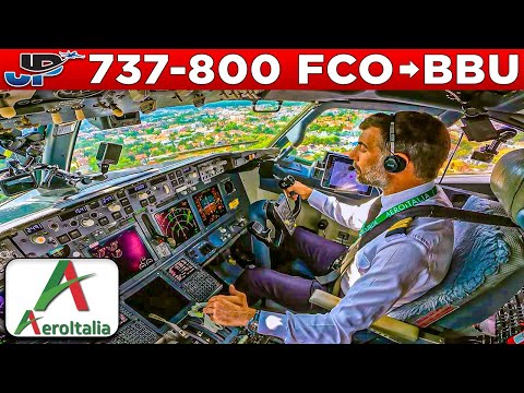 Aeroitalia Boeing 737-800 Cockpit Rome🇮🇹 to Bucharest🇷🇴