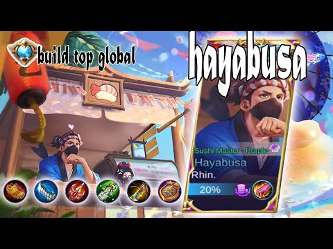 BUILD TOP GLOBAL HAYABUSA - GAMEPLAY TOP GLOBAL HAYABUSA - RHIN - MOBILE LEGENDS