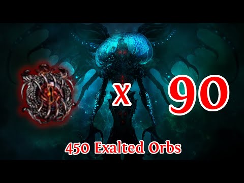 PATH OF EXILE 3.17 - IDENTIFYING 90 UBER ELDER WATCHER'S EYES - 450 EXALTED ORBS WORTH!!