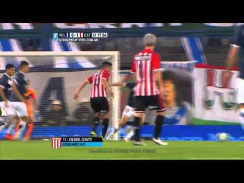 Gol de Cerutti. Vélez 0 - Estudiantes 1. Fecha 25. Primera División 2015. FPT.
