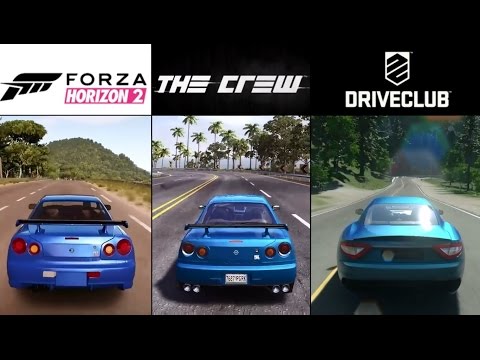 The Crew vs. Forza Horizon 2 vs. DriveClub (PS4 & Xbox One) Gameplay Graphics Comparison