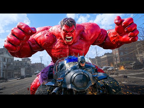 Red Hulk vs BATMAN EPIC BATTLE! : The confrontation begins on a military cargo plane