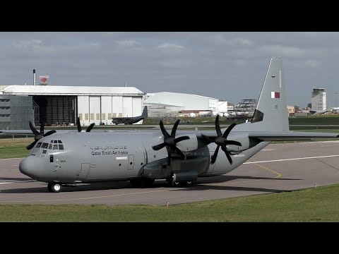 Qatar Emiri Air Force C-130J-30 211 Flight Test at Cambridge Airport