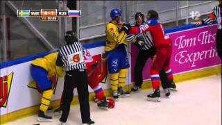 SWE RUS Fight in Euro Hockey Tour, 21st April 2016