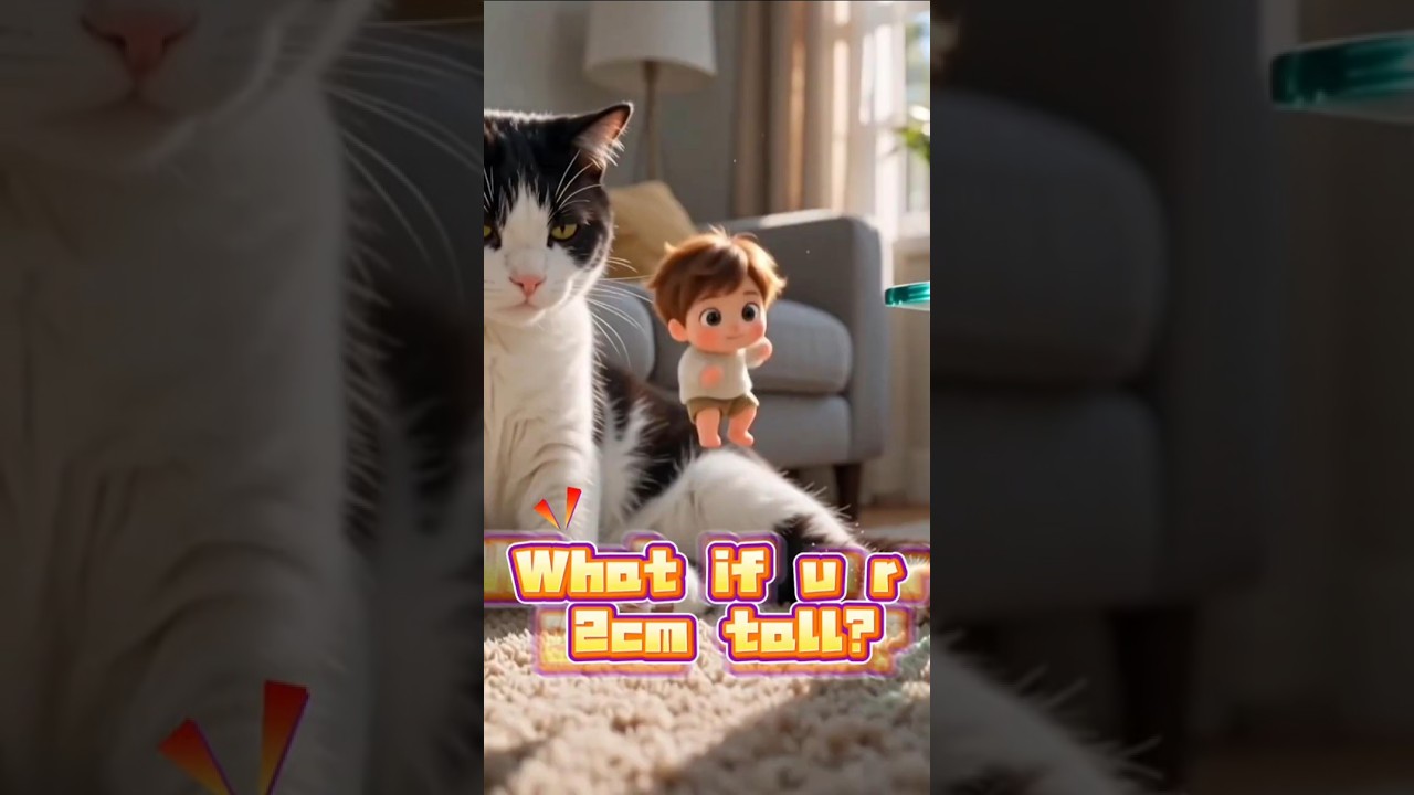 Giant cat discovers tiny me #interaction #tinyworld#tinyliving 🥺 Heartwarming Miniature World