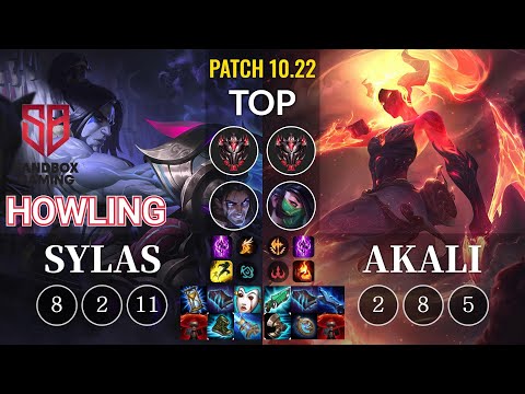 SB Howling Sylas vs Akali Top - KR Patch 10.22