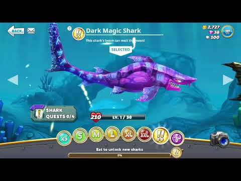 BUYING A DARK MAGIC SHARK IN DISCOUNT 0F 88% IN HUNGRY SHARK WORLD.