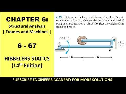 6-67 Structural Analysis Chapter 6 Frames and Machines | Hibbeler Statics  14th Engineers Academy