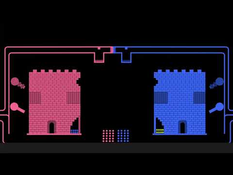 Castle Destruction | Rainbow Vs Blue | in Algodoo