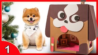DIY Cardboard Dog House - Amazing Christmas Gift Idea ⭐ Box Xmas #1