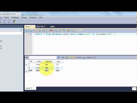 Beginners MYSQL Database Tutorial 6 MySQL AND OR Operators Statement Query
