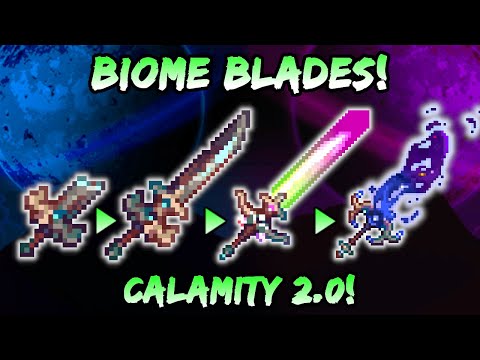 NEW Biome Blade / Galaxia Showcase & Crafting Tree! Terraria Calamity Mod 2.0! Melee Class Loadouts