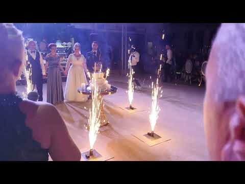 Prezentare tort cu artificii tip vulcan🧨 #riviera #ballroom  #flori & #cosmin