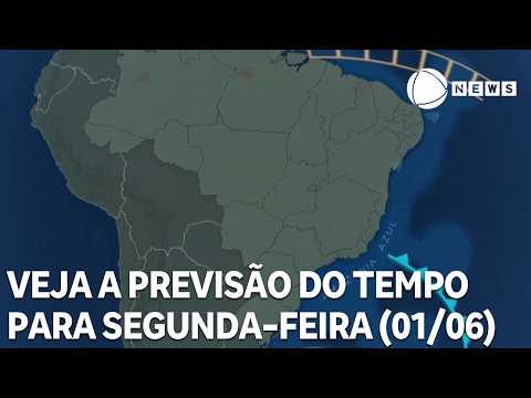 Veja a previsão do tempo para todo o país nesta segunda-feira (01/06)