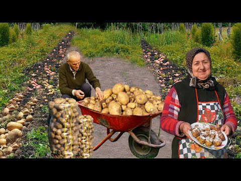 Crispy Potato Fry and Cake with Cookies Recipe in my Grandma's Village